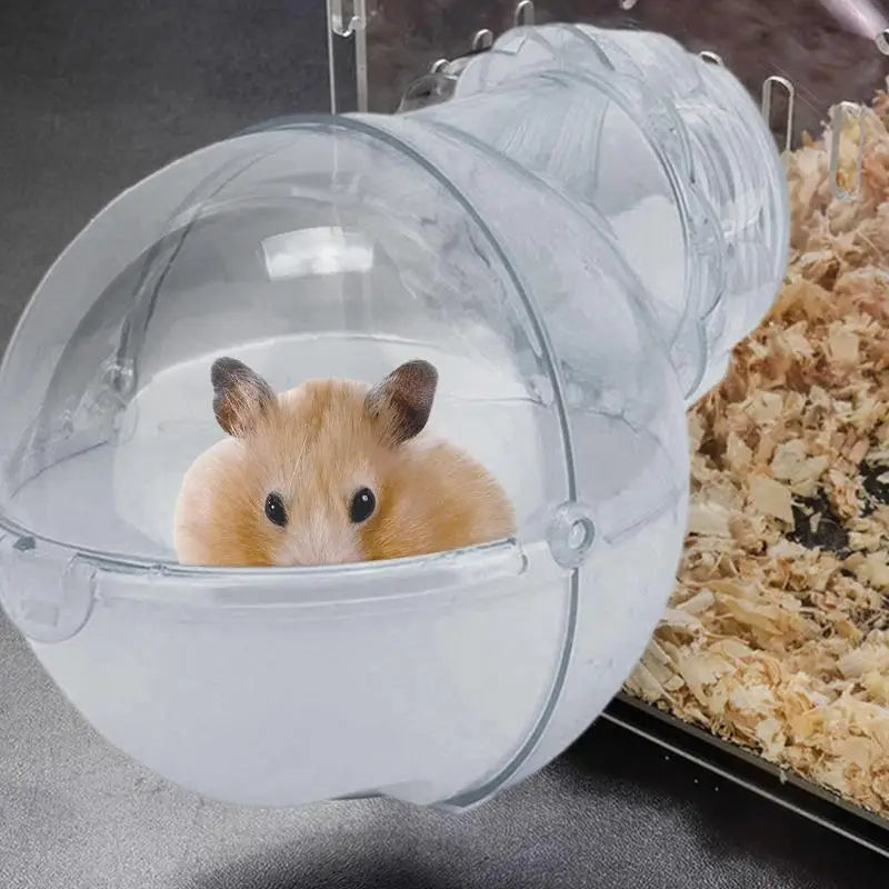 Hamster Bathroom Box Removable Hamster Cage Accessories Hamster Toilet Dust Bath for Hamsters Translucentsand Bath